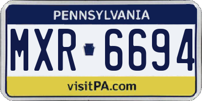 PA license plate MXR6694