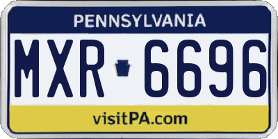 PA license plate MXR6696