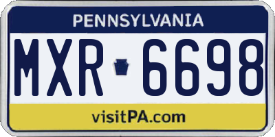 PA license plate MXR6698