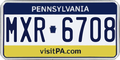 PA license plate MXR6708