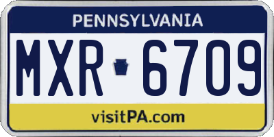 PA license plate MXR6709