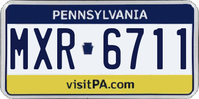 PA license plate MXR6711
