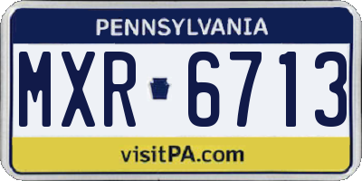 PA license plate MXR6713