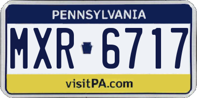 PA license plate MXR6717