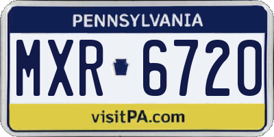 PA license plate MXR6720