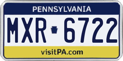 PA license plate MXR6722