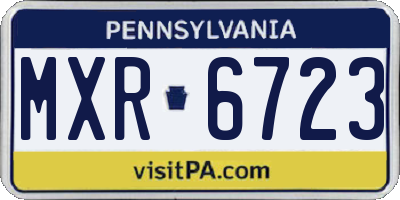 PA license plate MXR6723