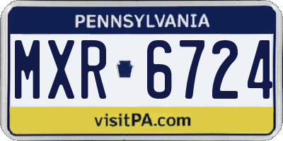 PA license plate MXR6724
