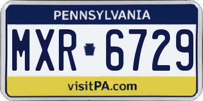 PA license plate MXR6729