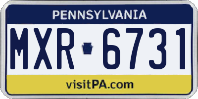 PA license plate MXR6731