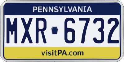 PA license plate MXR6732