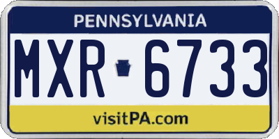 PA license plate MXR6733