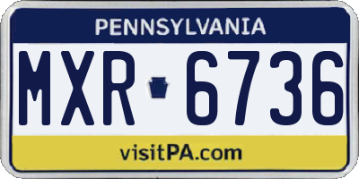 PA license plate MXR6736