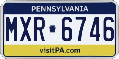 PA license plate MXR6746