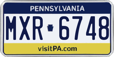 PA license plate MXR6748