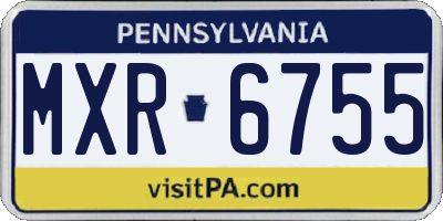 PA license plate MXR6755