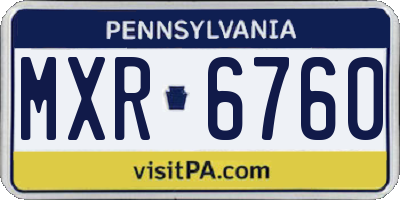 PA license plate MXR6760