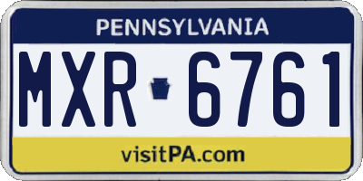 PA license plate MXR6761