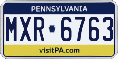 PA license plate MXR6763