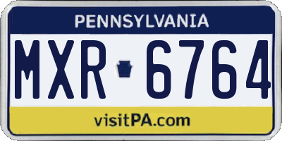 PA license plate MXR6764