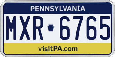 PA license plate MXR6765