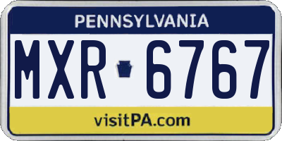 PA license plate MXR6767