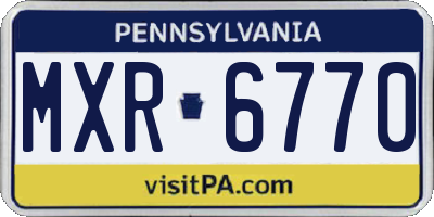 PA license plate MXR6770