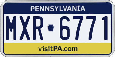 PA license plate MXR6771