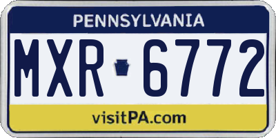 PA license plate MXR6772