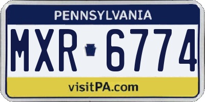 PA license plate MXR6774