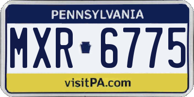 PA license plate MXR6775