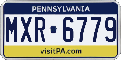 PA license plate MXR6779