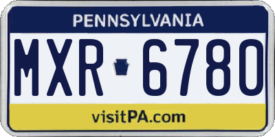 PA license plate MXR6780