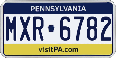 PA license plate MXR6782