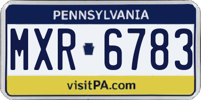 PA license plate MXR6783