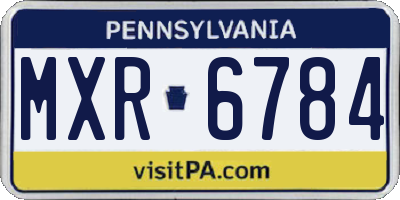 PA license plate MXR6784