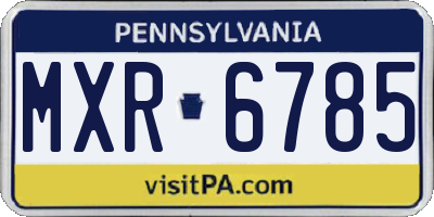 PA license plate MXR6785