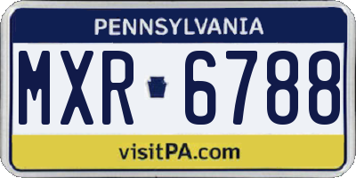 PA license plate MXR6788