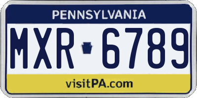 PA license plate MXR6789