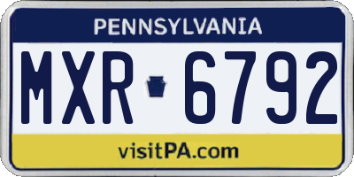 PA license plate MXR6792