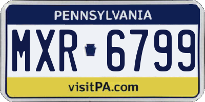 PA license plate MXR6799