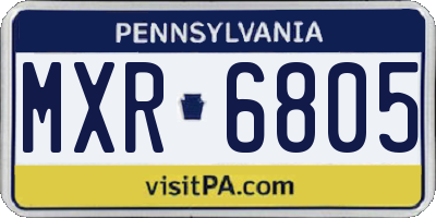 PA license plate MXR6805