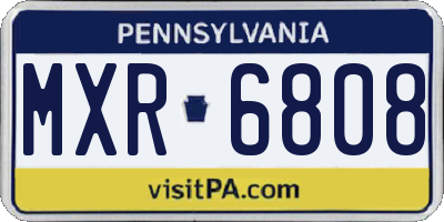 PA license plate MXR6808