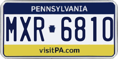 PA license plate MXR6810