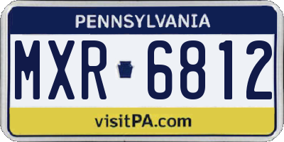 PA license plate MXR6812