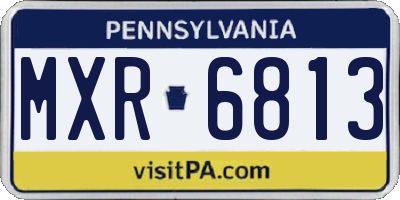 PA license plate MXR6813