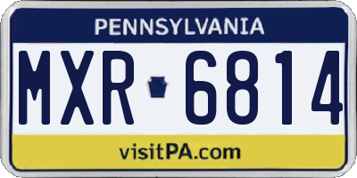 PA license plate MXR6814