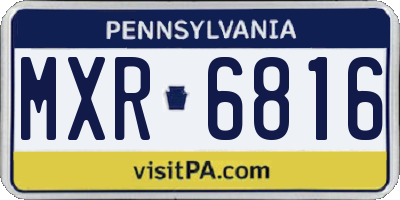 PA license plate MXR6816