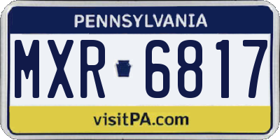 PA license plate MXR6817
