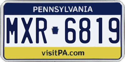 PA license plate MXR6819